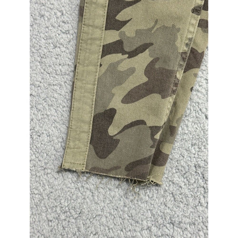 Zara Z1975‎ Denim Camouflage Ankle Pants Green Distressed Raw Hem Womens 4 - Picture 10 of 11